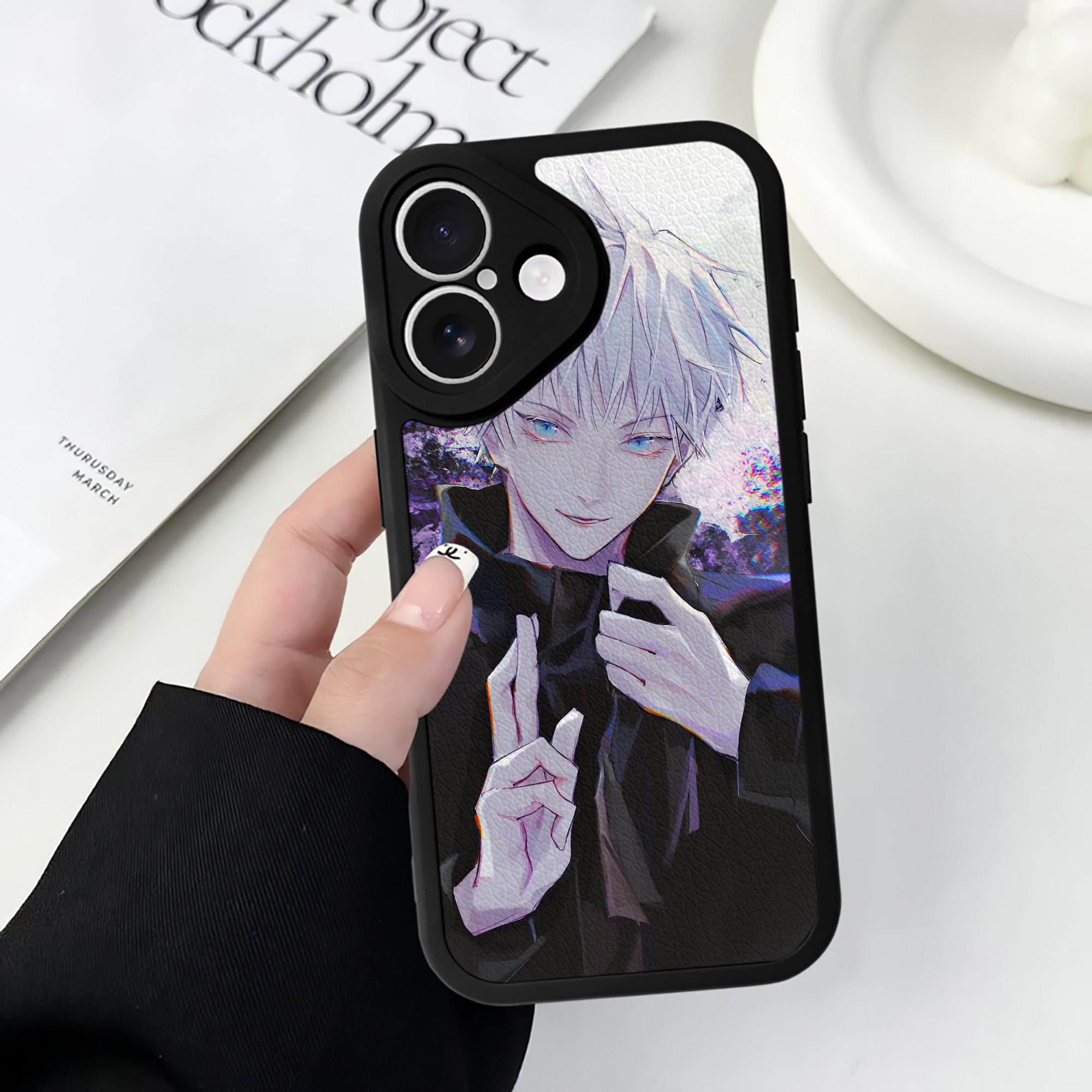 （画像用） 呪術廻戦 Jujutsu Kaisen 【iPhone 16シリーズ対応】シリコンスマホケース（レザー調） 材質：シリコン
